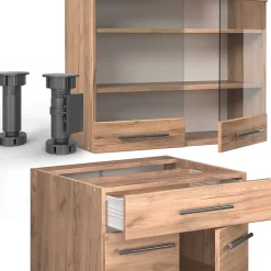 Vicco Cuisine Chêne de force doré 140cm , PT Chêne