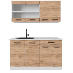 Vicco Cuisine Chêne doré/blanc 140cm sans PT