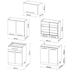 Vicco Cuisine Chêne vert et or/chêne doré 200cm , PT Chêne