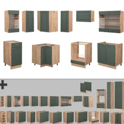 Vicco Cuisine Chêne vert et or/chêne doré 200cm , PT Chêne