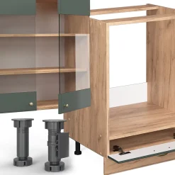 Vicco Cuisine Chêne vert et or/chêne doré 355cm , PT Anthracite