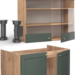 Vicco Cuisine Chêne vert et or/chêne doré 235cm sans PT