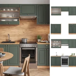 Vicco Cuisine Chêne vert et or/chêne doré 200cm sans PT