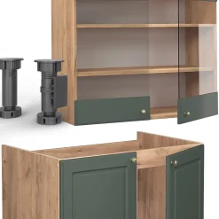 Vicco Cuisine Chêne vert et or/chêne doré 200cm sans PT