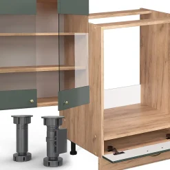 Vicco Cuisine Chêne vert et or/chêne doré 300cm , PT Chêne