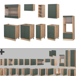 Vicco Cuisine Chêne vert et or/chêne doré 280cm , PT Chêne