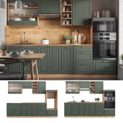 Vicco Cuisine Chêne vert et or/chêne doré 280cm , PT Chêne