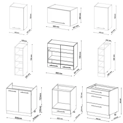 Vicco Cuisine Chêne vert et or/chêne doré 235cm , PT Chêne