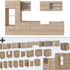 Vicco Cuisine complète Sonoma/Chêne doré 350cm , PT Chêne