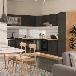 Vicco Cuisine en angle Anthracite Campagne/Chêne doré 227x287cm , PT Anthracite