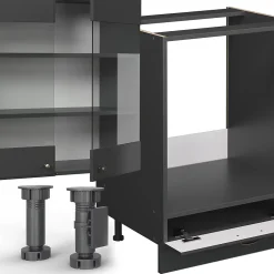 Vicco Cuisine en angle Anthrazit-Gold Landhaus 347x60cm , PT Marbre