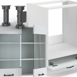 Vicco Cuisine en angle Blanc campagne/blanc 160x190cm , PT Chêne