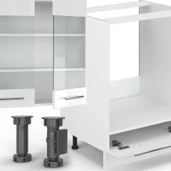 Vicco Cuisine en angle blanc brillant/blanc 347x257cm sans PT