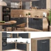 Vicco Cuisine en angle Béton noir/chêne doré 237x247cm PT Anthracite
