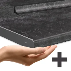 Vicco Cuisine en angle Chêne de force doré 347x60cm , PT Anthracite