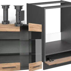 Vicco Cuisine en angle Chêne doré/anthracite 227x287cm , PT Anthracite