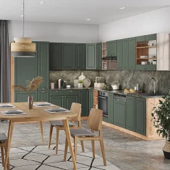 Vicco Cuisine en angle Chêne vert et or/chêne doré 347x257cm , PT Anthracite