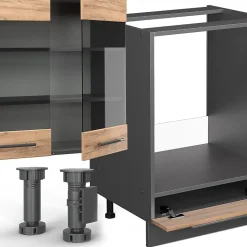 Vicco Cuisine en angle Chêne doré/anthracite 347x257cm , PT Chêne