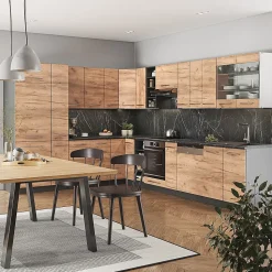 Vicco Cuisine en angle Chêne doré/anthracite 347x257cm , PT Anthracite