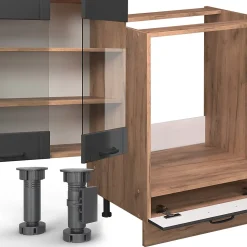 Vicco Cuisine en angle Gris foncé 347x60cm , PT Anthracite