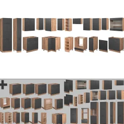 Vicco Cuisine en angle Gris foncé 347x60cm , PT Anthracite