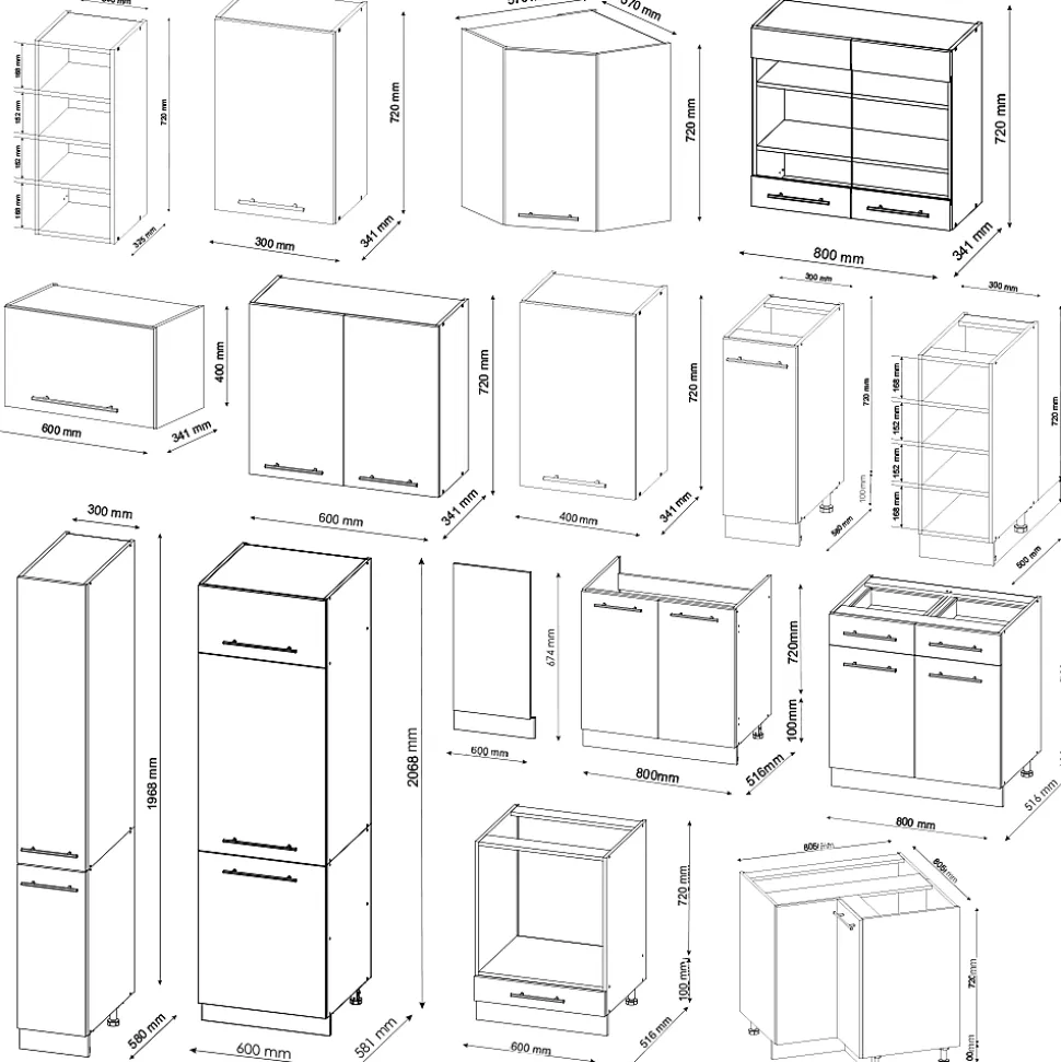 Vicco Cuisine en angle Vert et or campagne/anthracite 347x257cm , PT Marbre