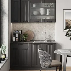 Vicco Cuisine Gris foncé 140cm sans PT