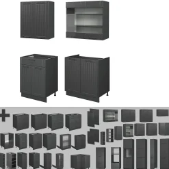 Vicco Cuisine Gris foncé 140cm sans PT