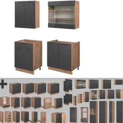 Vicco Cuisine Gris foncé 140cm sans PT