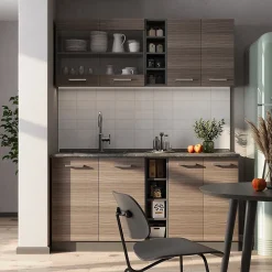 Vicco Cuisine Gris noble/Anthracite 160cm , PT Chêne