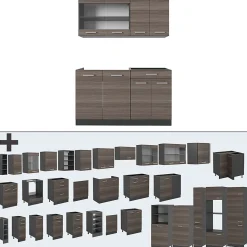 Vicco Cuisine Gris noble/Anthracite 140cm , PT Anthracite