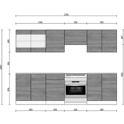 Vicco Cuisine Sonoma 240cm , PT Marbre avec bande LED