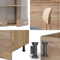 Vicco Cuisine Sonoma/Chêne doré 140cm sans PT