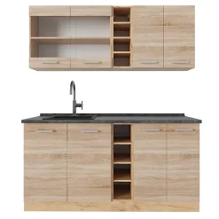 Vicco Cuisine Sonoma/Chêne doré 160cm , PT Anthracite