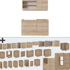 Vicco Cuisine Sonoma/Chêne doré 140cm , PT Anthracite