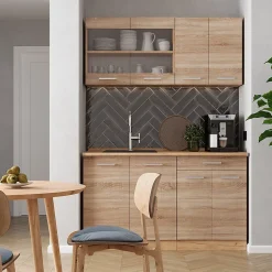 Vicco Cuisine Sonoma/Chêne doré 140cm , PT Anthracite