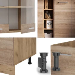 Vicco Cuisine Sonoma/Chêne doré 160cm sans PT