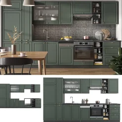 Vicco Cuisine Vert et or campagne/anthracite 355cm sans PT