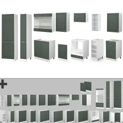 Vicco Cuisine Vert-Or Landhaus/Blanc 355cm , PT Anthracite