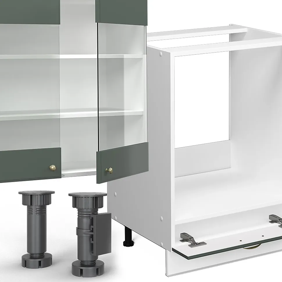 Vicco Cuisine Vert-Or Landhaus/Blanc 300cm , PT Marbre