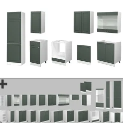 Vicco Cuisine Vert-Or Landhaus/Blanc 300cm , PT Marbre