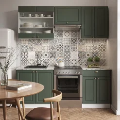 Vicco Cuisine Vert-Or Landhaus/Blanc 200cm sans PT