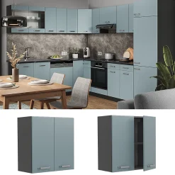 Vicco Elément haut de cuisine Bleu-gris 60cm