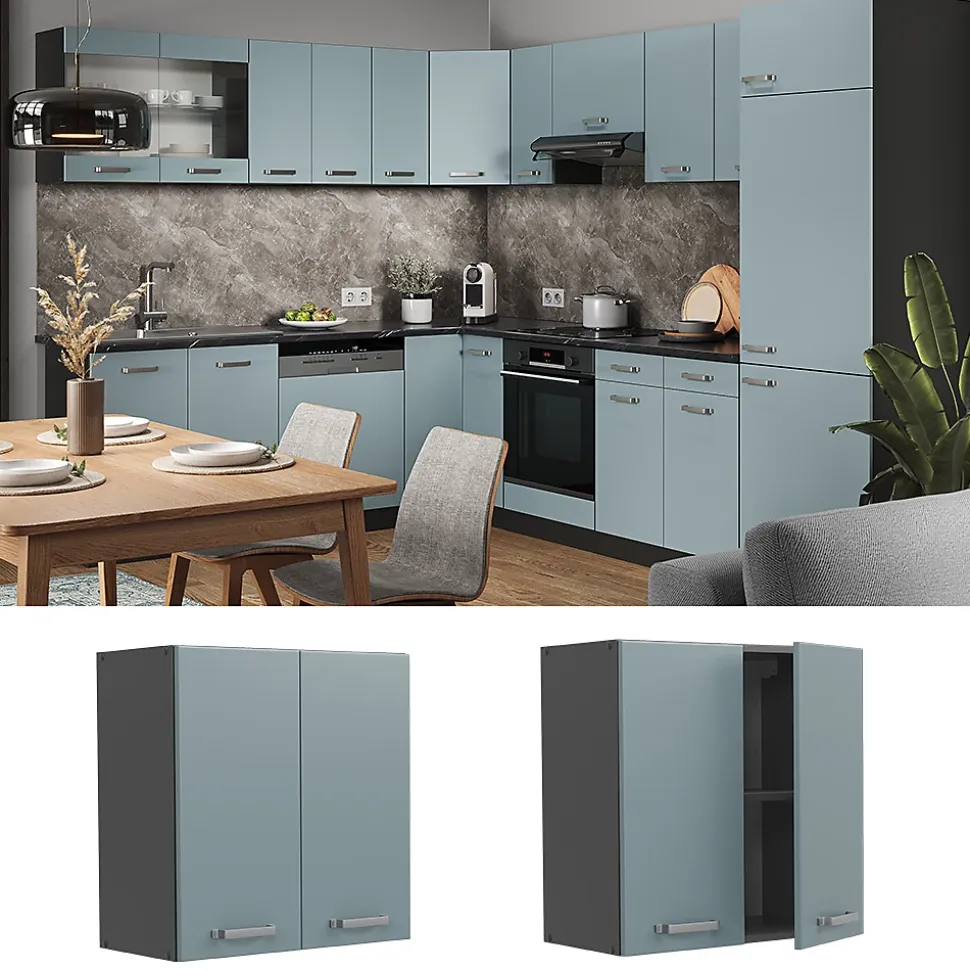 Vicco Elément haut de cuisine Bleu-gris 60cm