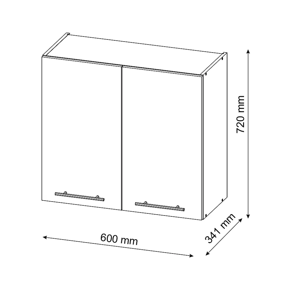 Vicco Elément haut de cuisine Blanc Haute brillance 60cm