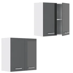 Vicco Elément haut de cuisine Anthracite Haute brillance 60cm