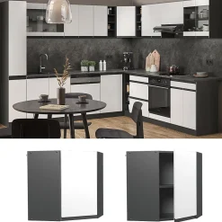 Vicco Elément haut de cuisine Blanc 57cm J-Shape