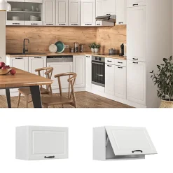 Vicco Elément haut de cuisine Blanc campagne 60cm Plat
