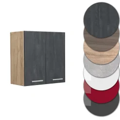 Vicco Elément haut de cuisine Béton noir 60cm