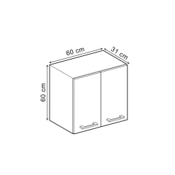 Vicco Elément haut de cuisine Béton noir 60cm